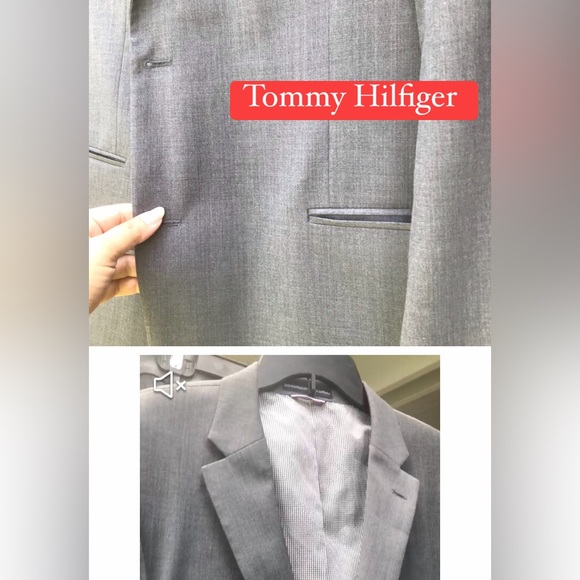 🆓 Tie .2Pcs 🎄Tommy Hilfiger Modern Fit Flex Suit Separates Coat, Gray like new. - Picture 15 of 17